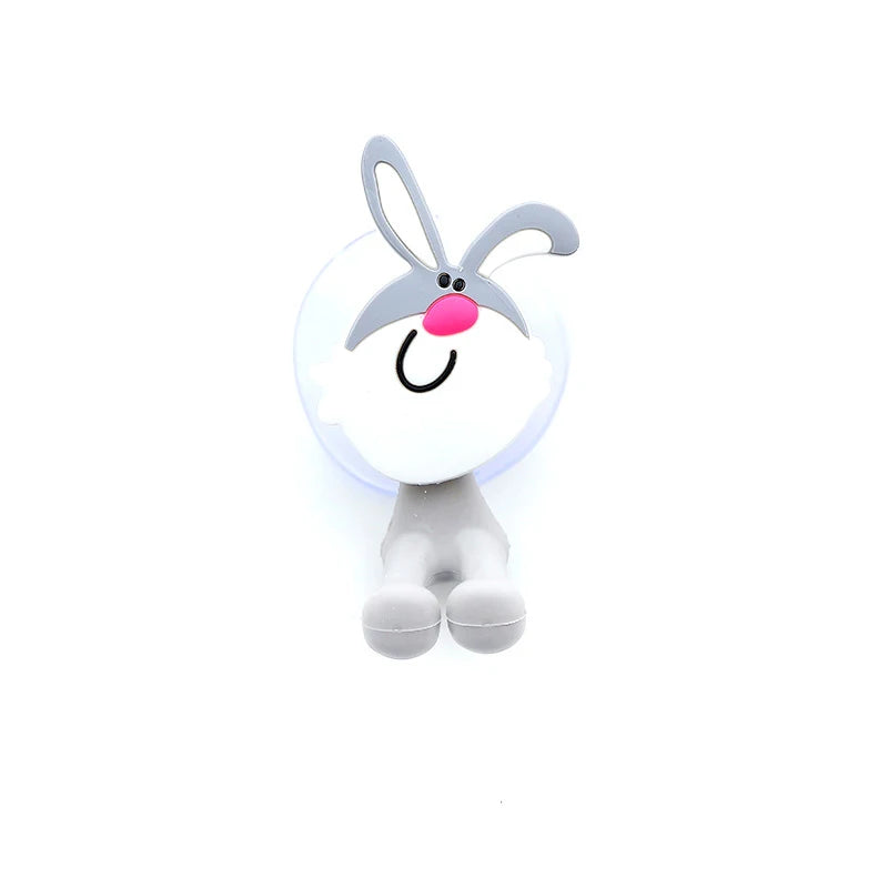 Cartoon Animal Toothbrush Holder Wall Mounted Antibacterial Tooth Brush Storage Rack with Suction Cup Bathroom Organizer
