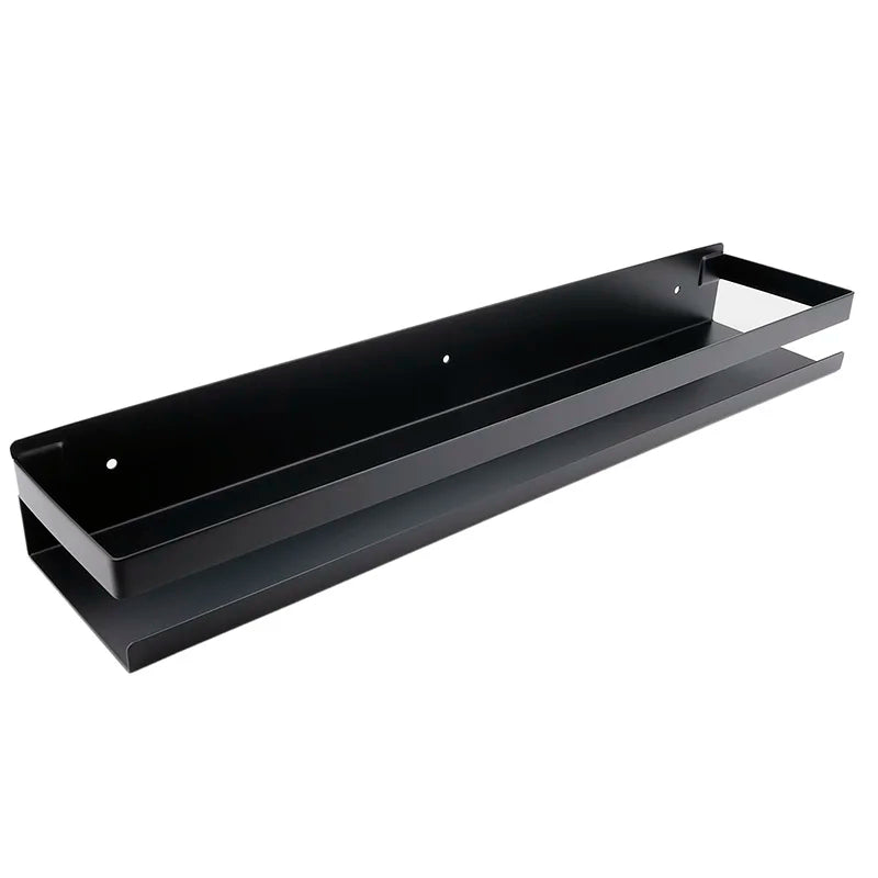 Stainless Steel Bathroom Shelf Black Shower Shampoo Storage Rack Adhesive Suqare Kitchen Bathroom Shlef 20Cm 30Cm 40Cm 50Cm