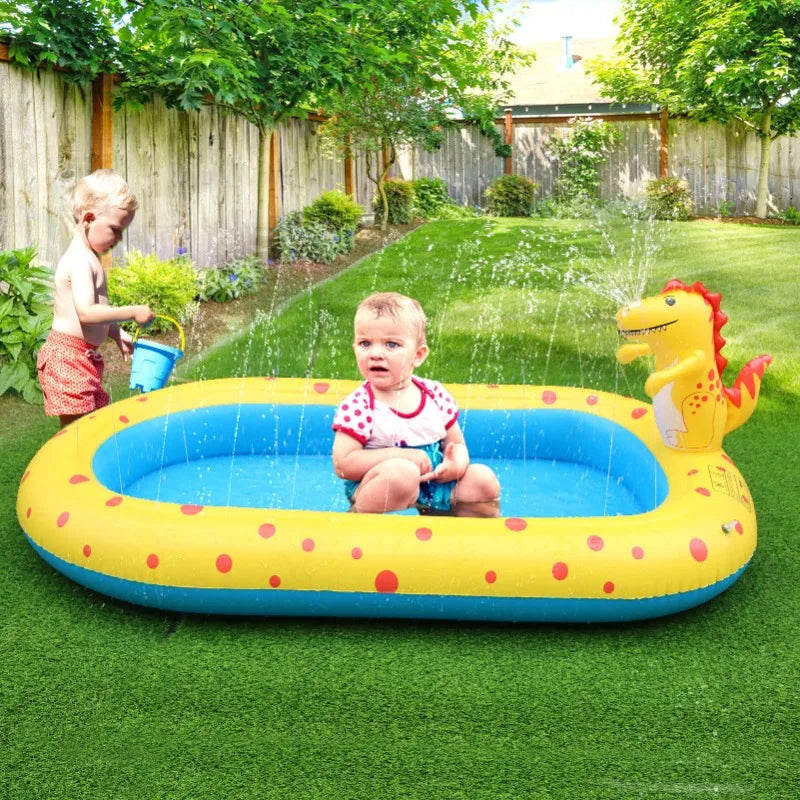 Cartoon Dinosaur PVC Inflatable Spray Pool Funny Outdoor Water Fun Swimming Pool for Kids Gift Creative Summer Water Play Toys