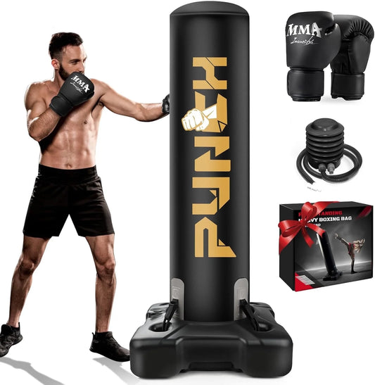 Freestanding Punching Bag | Heavy Boxing Bag with Stand Kickboxing Bag Heavy Boxing Base for Training