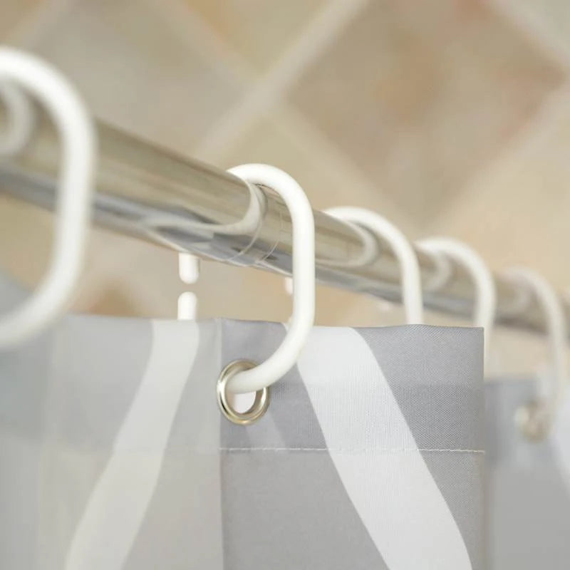 Waterproof Shower Curtain with 12 Hooks Geometric Printed Bath Curtains Water Drop Pattern Polyester Cloth Bathroom Accessories