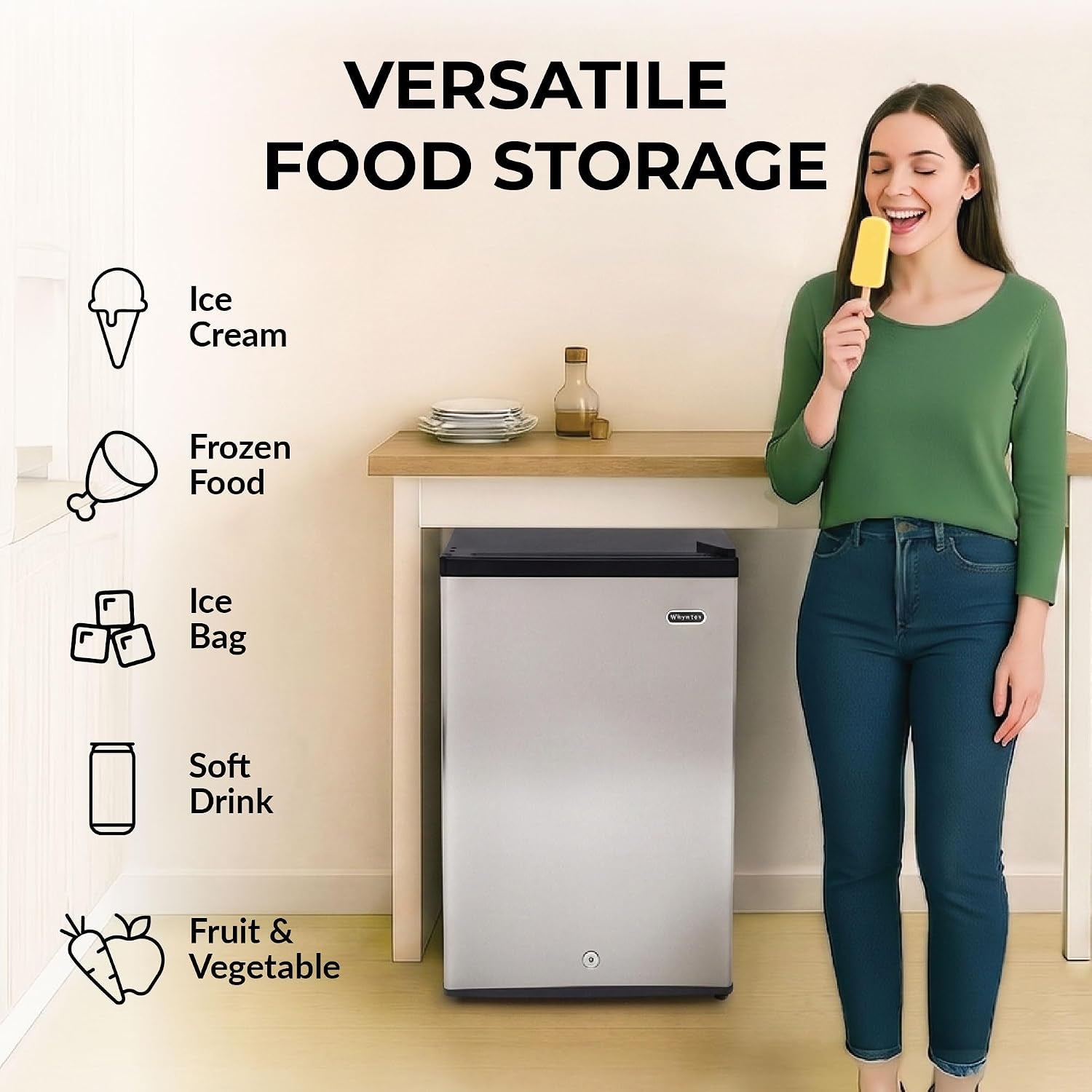 Upright Freezer/Fridge Convertible 3 Cu Ft Energy Star, CUF-301SS | Adjustable Thermostat and Security Lock, Energy Star Rated, Reversible Door, Adds Compact Frozen Storage at Home